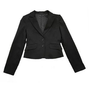 Vintage Express Design Studio Cropped Black Blazer Jacket Sz 8
